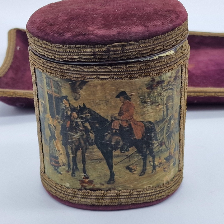 Antikes Schreibtisch-Set um 1920 — Samt und Zinn