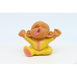 Vintage Pere Rubberen Figuur Gapende Baby - Jaren '70/'80