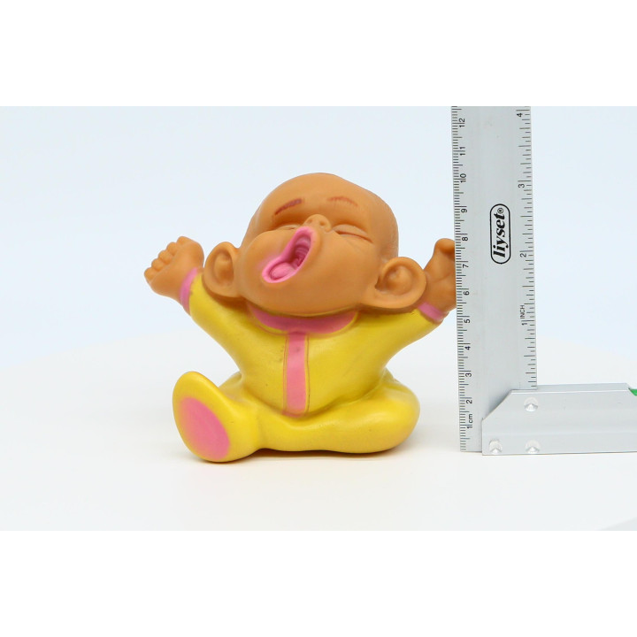 Vintage Pere Yawning Baby Rubber Figure - 1970s Spanish Collectible