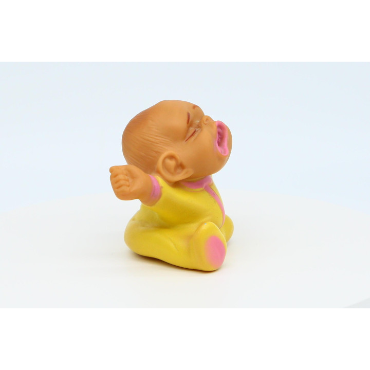 Vintage Pere Rubberen Figuur Gapende Baby - Jaren '70/'80