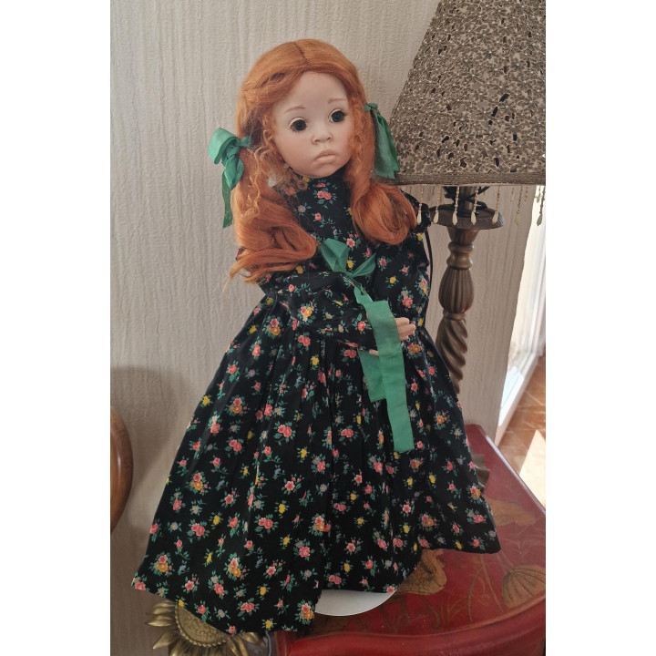 Porzellanpuppe Flossie von Donna RuBert (1995) - 62 cm