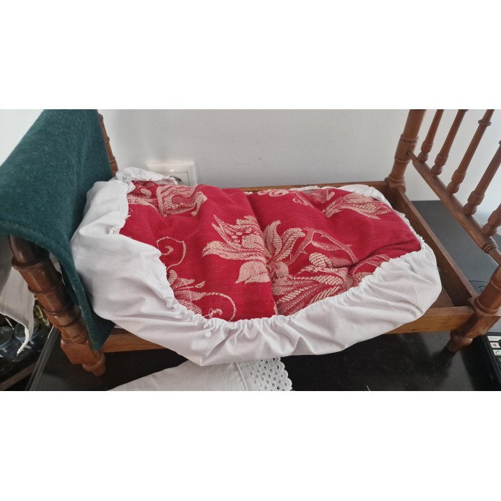 Cama de Madera para Muñecas Años 50 - Artesanía Vintage