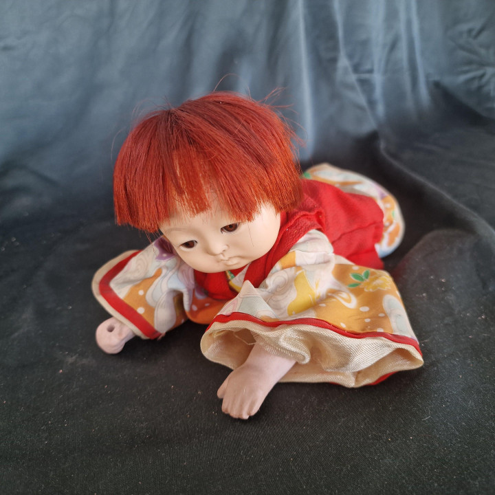 Boneca Japonesa Haibai Anos 50 - Bebé a Gatinhar Shōwa