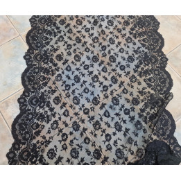 Mantilha Espanhola Vintage 1960 Retangular em Renda - 200x88cm