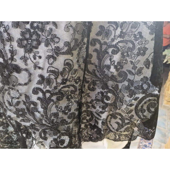 Mantiglia Spagnola Vintage 1960 | Pizzo Nero 220x100 cm