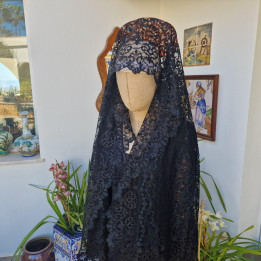 Mantilla Spagnola Vintage Seta (1930-1950) | Velo rettangolare