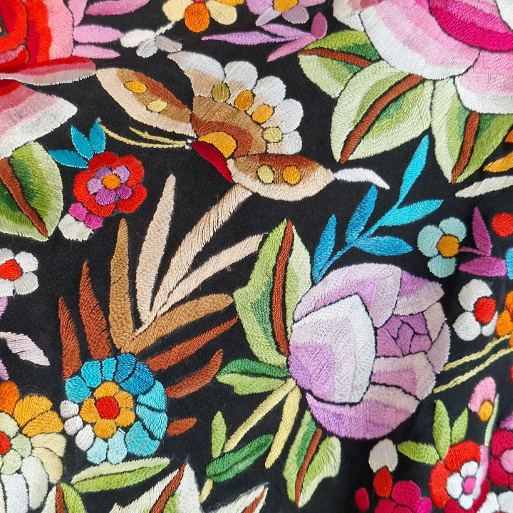 1950年代 マニラ・ショール シルク手刺繍 フラメンコ用