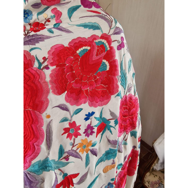 Antieke Mantón de Manila - 19e Eeuw (Isabelijnse Periode)