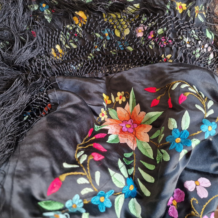 Mantón de Manila Vintage anni '60 - Ricamo a Mano