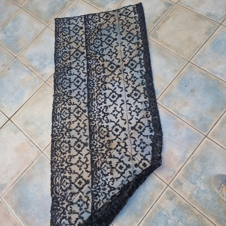 Mantilla española antigua de seda 1910 - Belle Époque