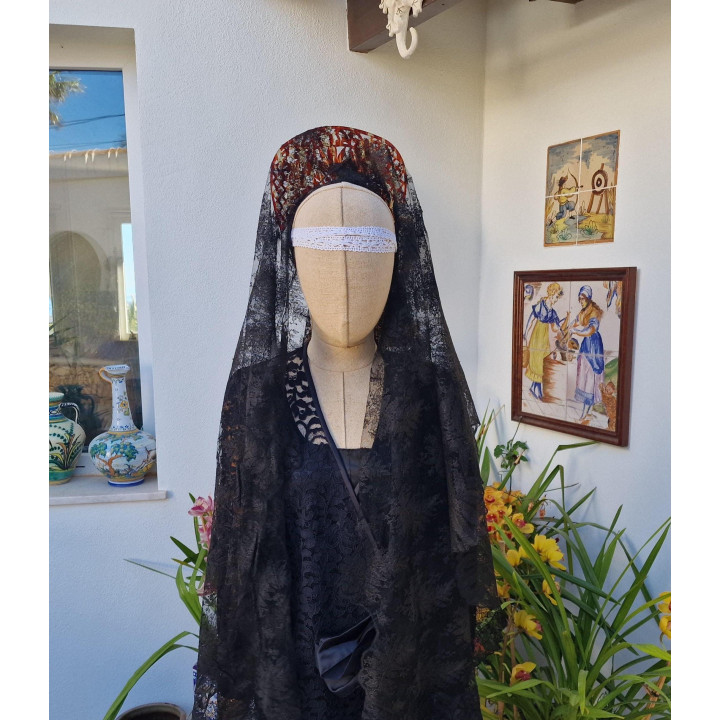 Mantiglia Spagnola Vintage anni '30 - Pizzo Chantilly Nero