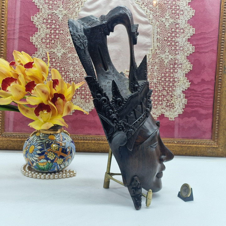 Scultura Testa Vintage Legno Indonesia El Corte Inglés