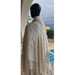 Mantón de Manila Isabelino Século XIX Seda
