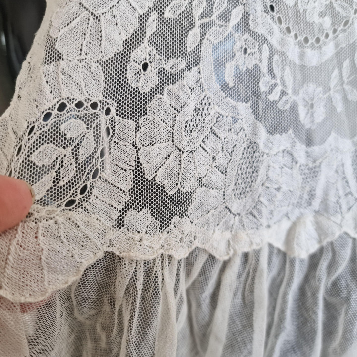 Antike spanische Mantilla Handstickerei 1920er