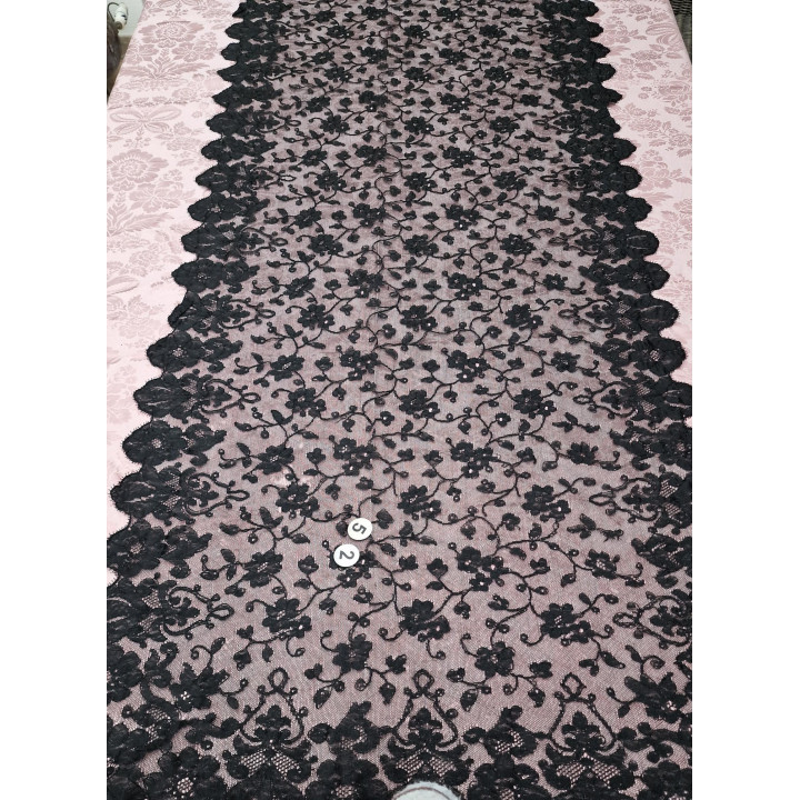 Mantille Espagnole Vintage en Soie Noire 70x210cm