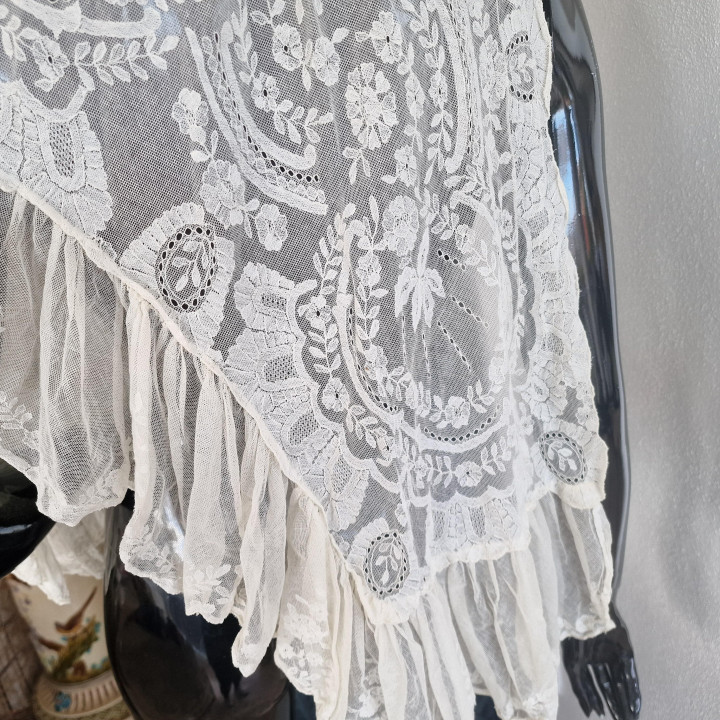1920年代 スペイン製 手刺繍 アンティーク マンティーラ