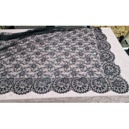 Mantilha Espanhola Vintage Anos 60 - Renda Preta 260x135 cm