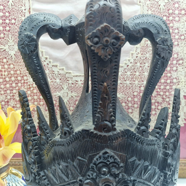 Escultura Cabeça Vintage Madeira Indonésia El Corte Inglés