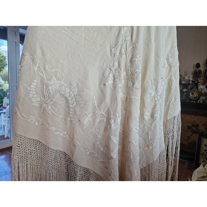 Mantón de Manila Época Isabelina - Seda Natural Siglo XIX