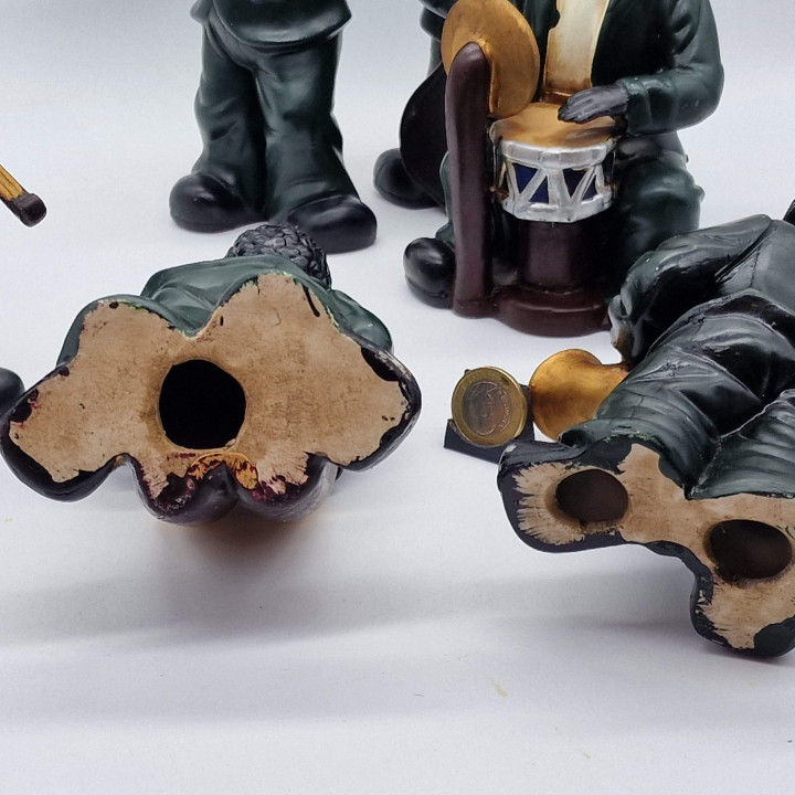 Set 6 Vintage Jazz Muzikanten Beeldjes 1960s - Keramiek 18cm