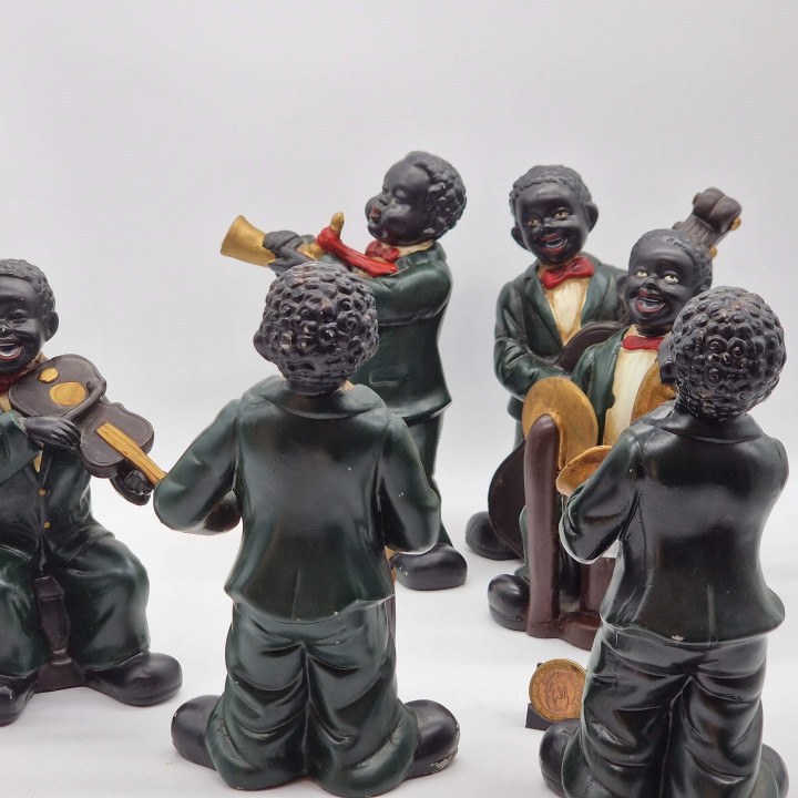 Conjunto 6 Figuras Músicos de Jazz Vintage Anos 60 - 18 cm