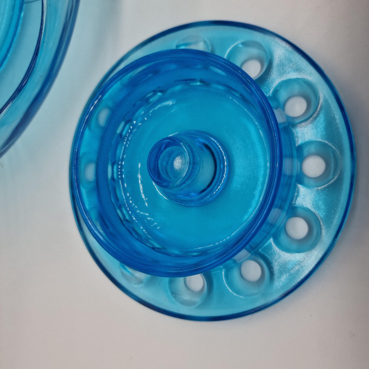 Art Deco Walther & Söhne "Fisch" Blue Glass Centerpiece (1930s)