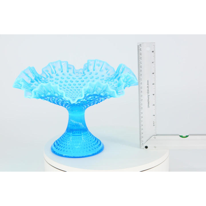 Fenton Blue Opalescent Hobnail Schale - 1950er Jahre