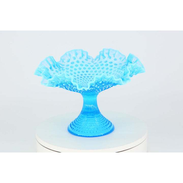 Fenton Blue Opalescent Hobnail - Чаша 1950-х годов