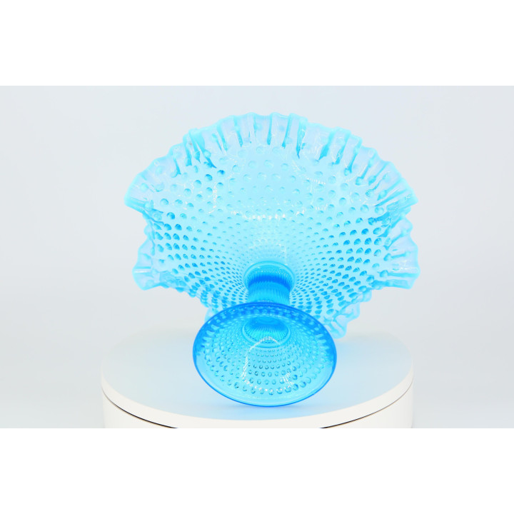 Coupe à Fruits Fenton Blue Opalescent Hobnail - 1950