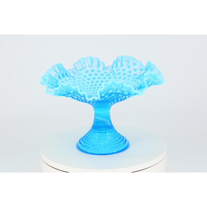 Fenton Blue Opalescent Hobnail Schale - 1950er Jahre
