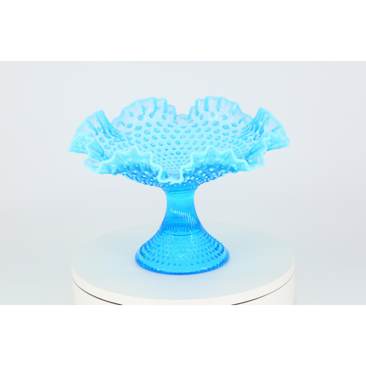 Fenton Blue Opalescent Hobnail Schale - 1950er Jahre
