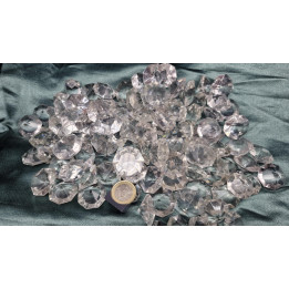 Uranium Glass Crystals - 1930s Antique Lamp Parts