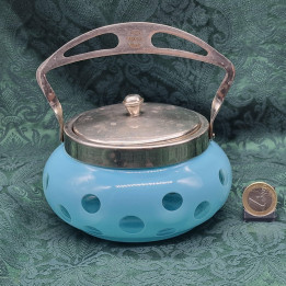 Zuccheriera Sovietica Avtoshtamp 1950 Vetro Blu