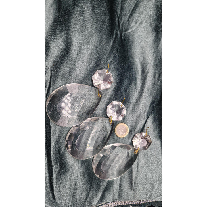 Pampilles en Verre d'Uranium 1930s | Restauration Lustre