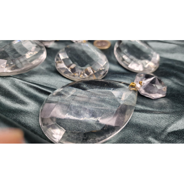 Pampilles en Verre d'Uranium 1930s | Restauration Lustre