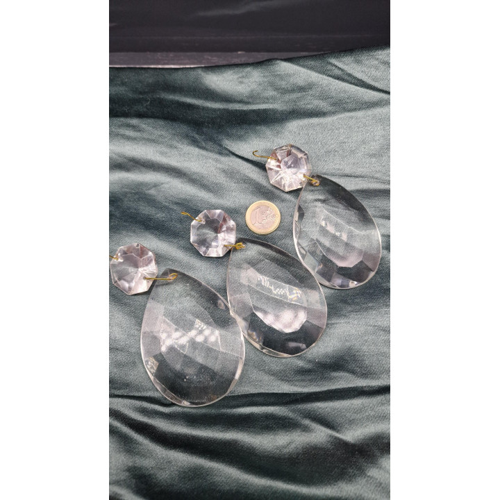 Pampilles en Verre d'Uranium 1930s | Restauration Lustre