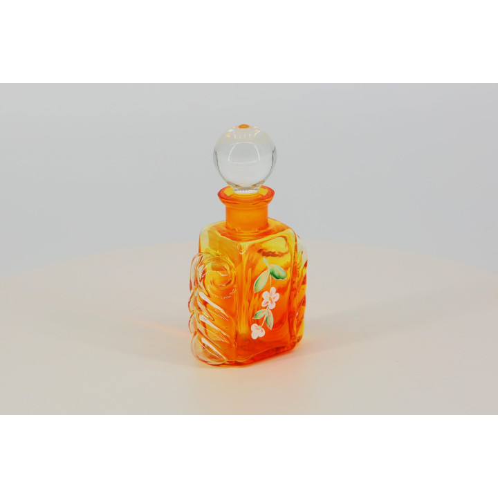Vintage Včelnička Bohemia Glass Perfume Bottle | Hand-Painted