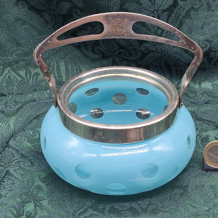 Zuccheriera Sovietica Avtoshtamp 1950 Vetro Blu