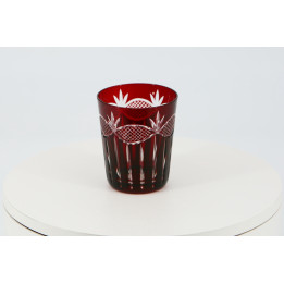 Rubinrotes Überfangglas Kristallbecher Art Déco 1920