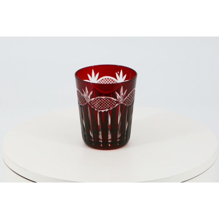 Ruby Red Overlay Crystal Glass Art Deco 1920s