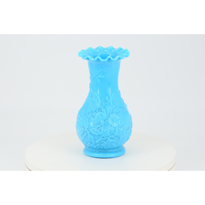 Vaso in vetro opalino blu anni '30 - Art Déco