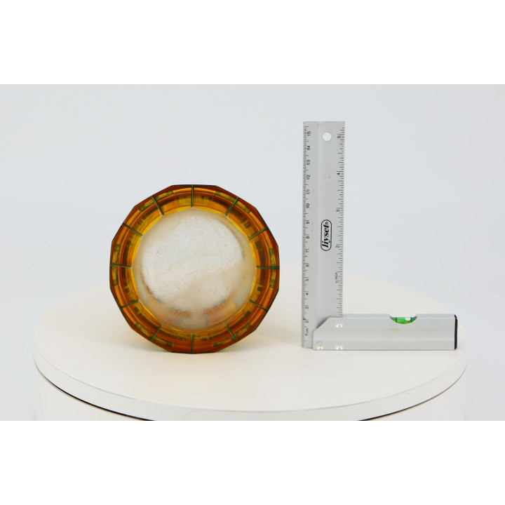 Vase de Bohême en Cristal Ambré Gravé à la Main (1950)