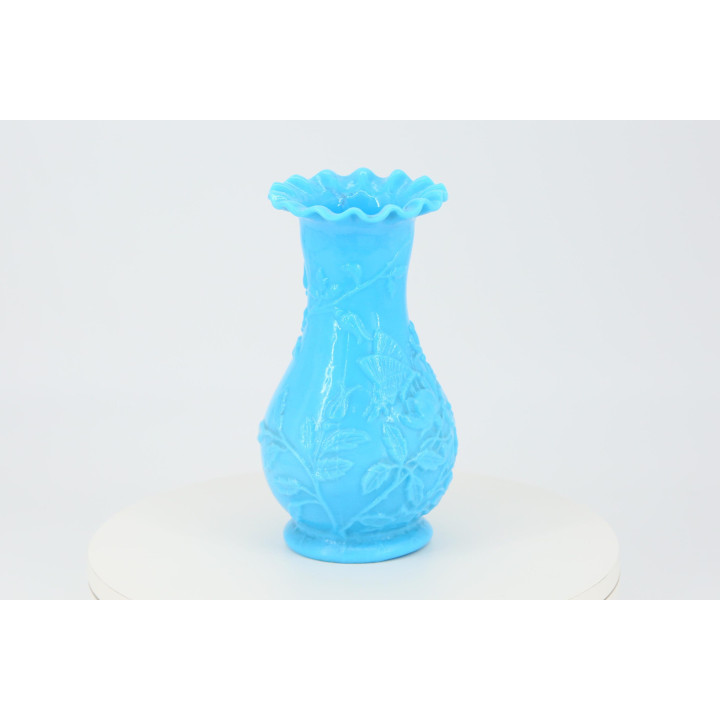 Vase en verre opalin bleu des années 1930 - Art Déco
