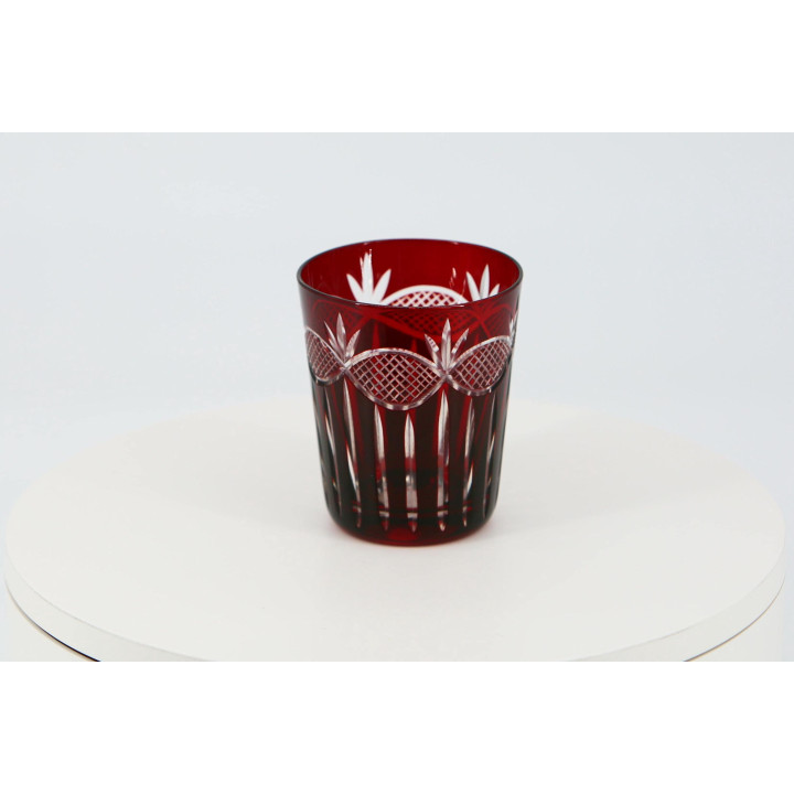 Bicchiere in Cristallo Incamiciato Rosso Rubino 1920