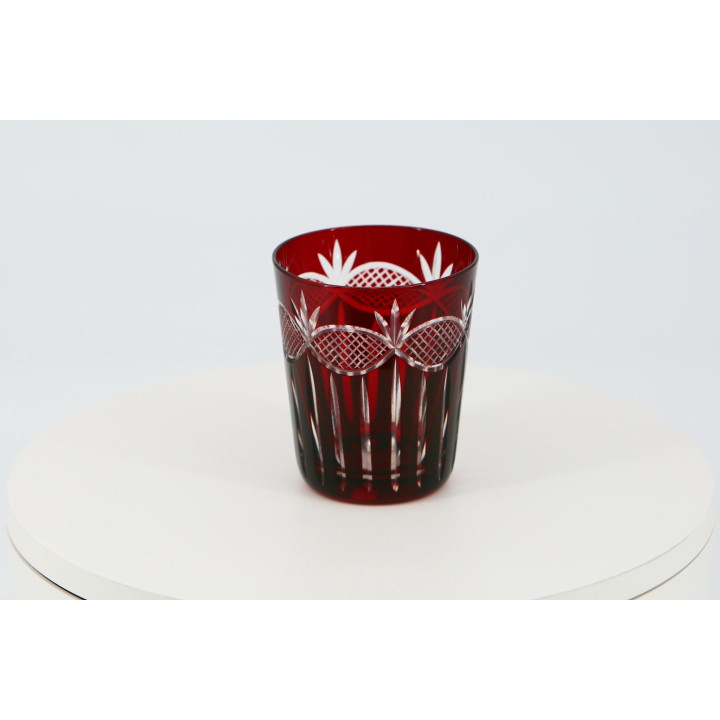 Robijnrood Overlay Kristallen Glas Art Deco 1920