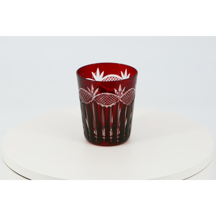 Rubinrotes Überfangglas Kristallbecher Art Déco 1920