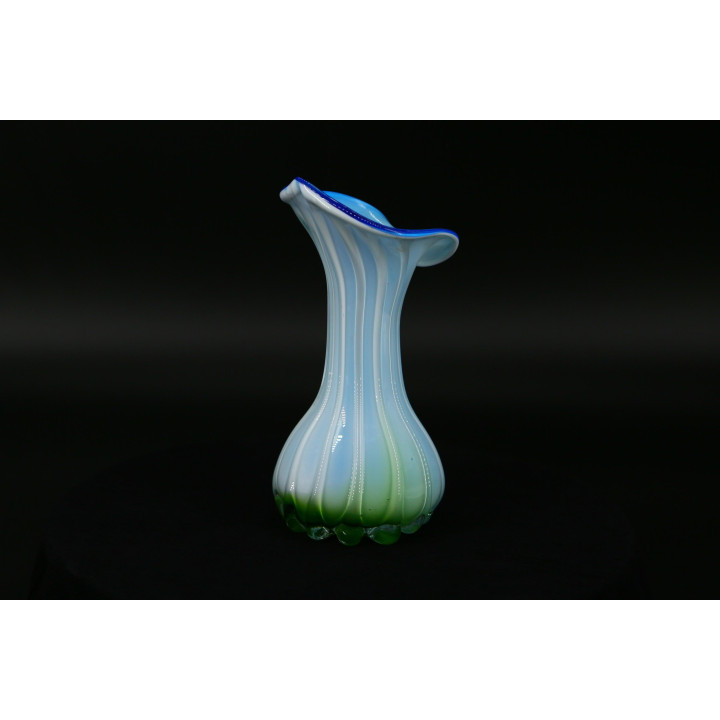 Florero de Vidrio Opalino Vintage Años 30 | Estilo Murano