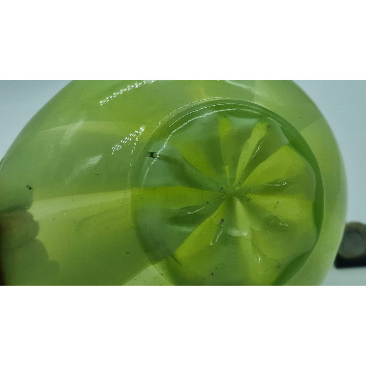 Uranglas Korb 1930er | Handgeblasenes Vaselineglas