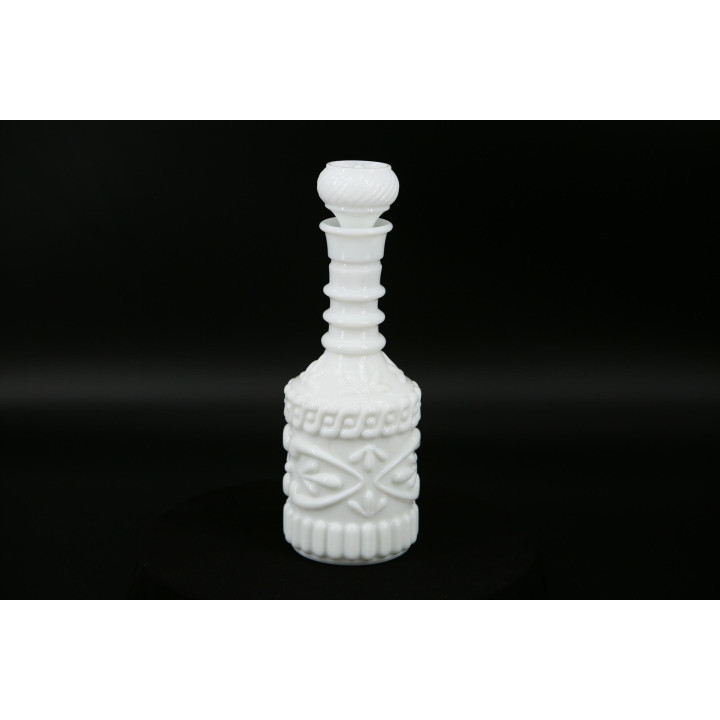 Vintage Italian White Opaline Glass Decanter - 1990s