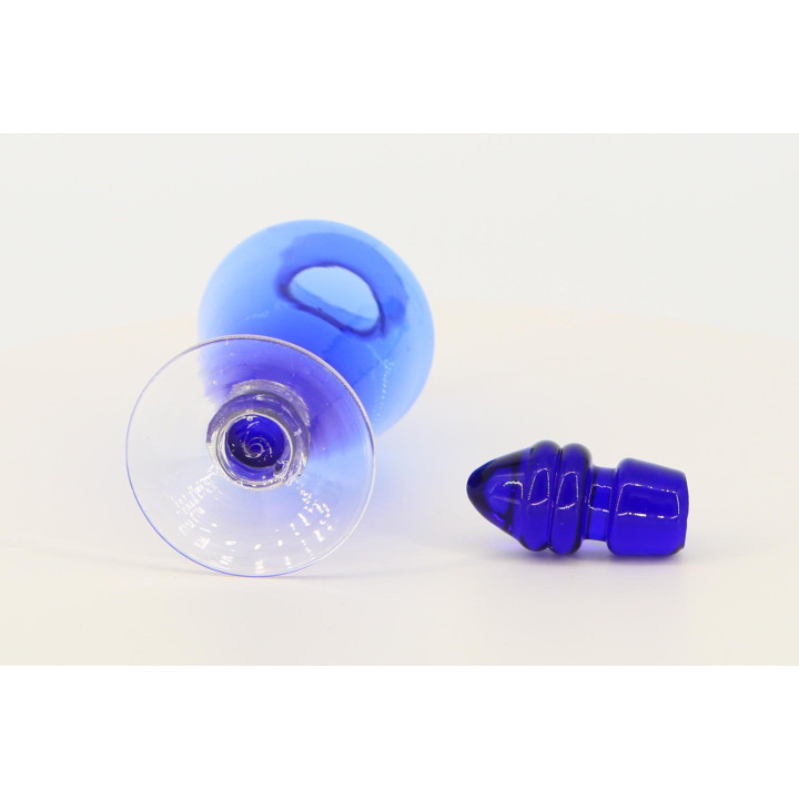 Boccetta di Profumo in Vetro Soffiato Blu Cobalto Vintage